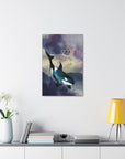 Canvas Print: Orca Sacred Geometry Watercolour Spiritual Home Decor