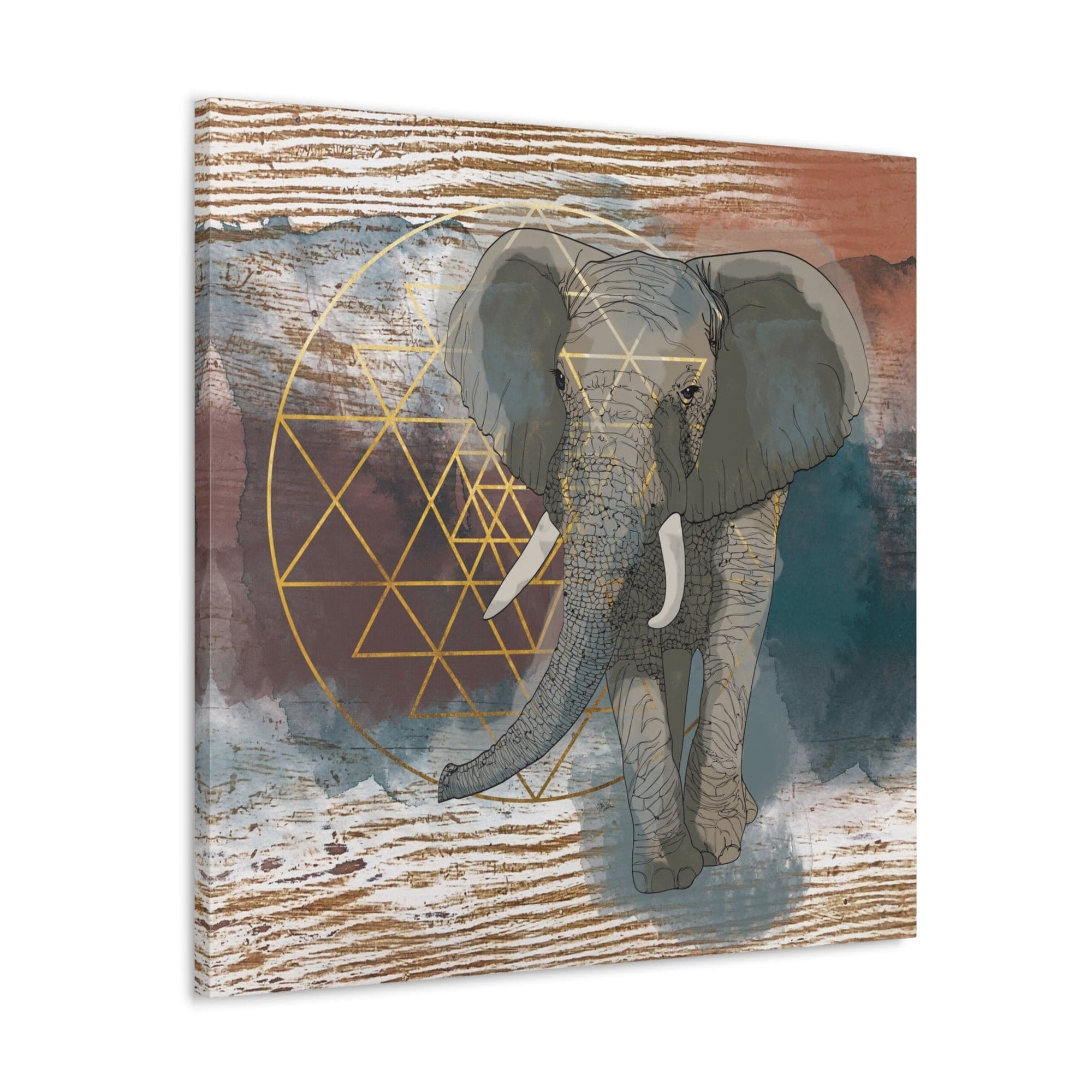 Canvas Wall Art sacred Geometry Elephant Wall Stretched Canvas Living Room Bedroom Ready to Hang