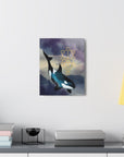 Canvas Print: Orca Sacred Geometry Watercolour Spiritual Home Decor