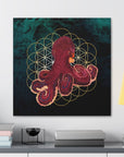 Ocean Sea Octopus, Bathroom Wall Decor, Yoga Studio Office Art, Canvas Prints Nautical  Ready to Hang