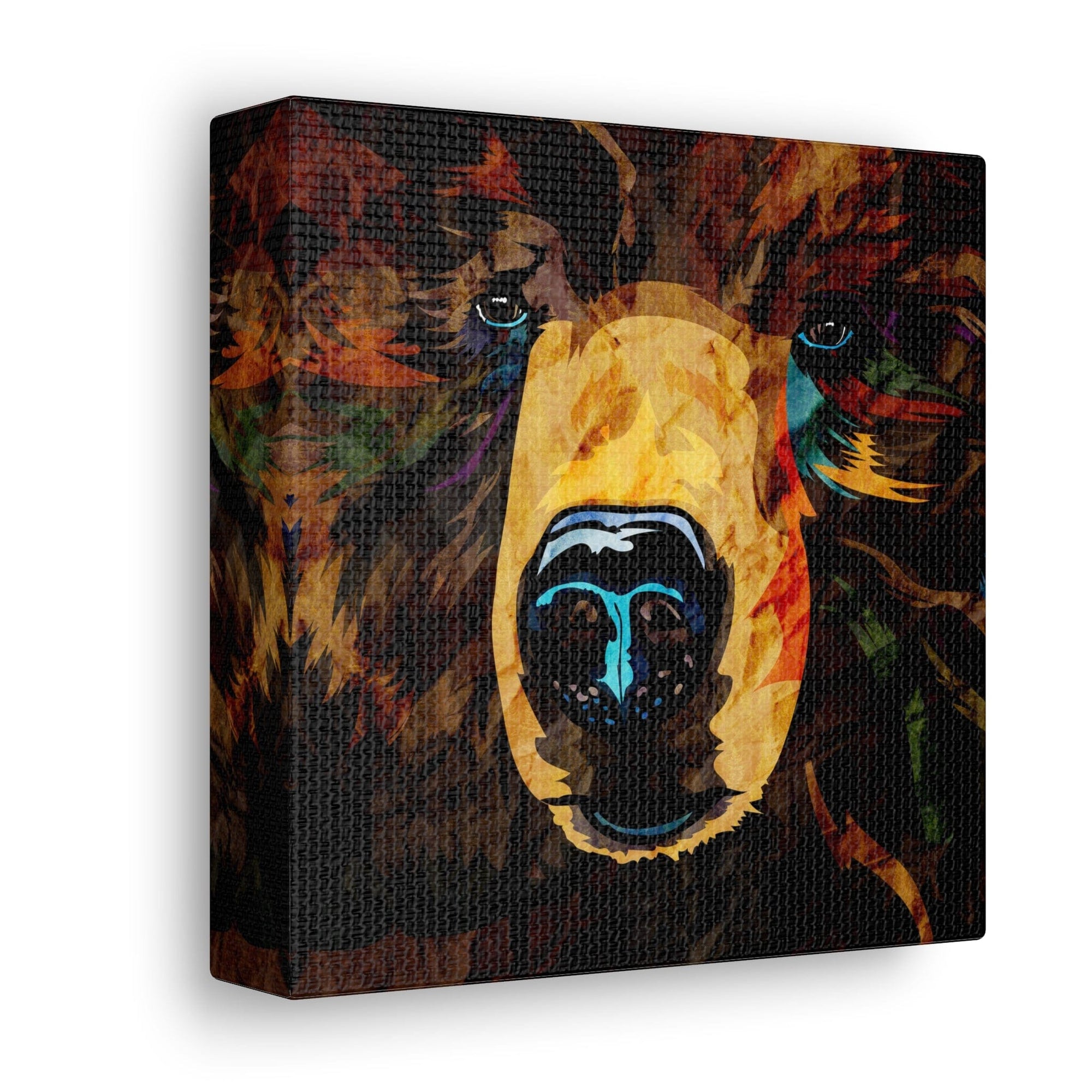 Grizzly Bear Canvas Gallery Wrap - Colorful Animal Wall Art