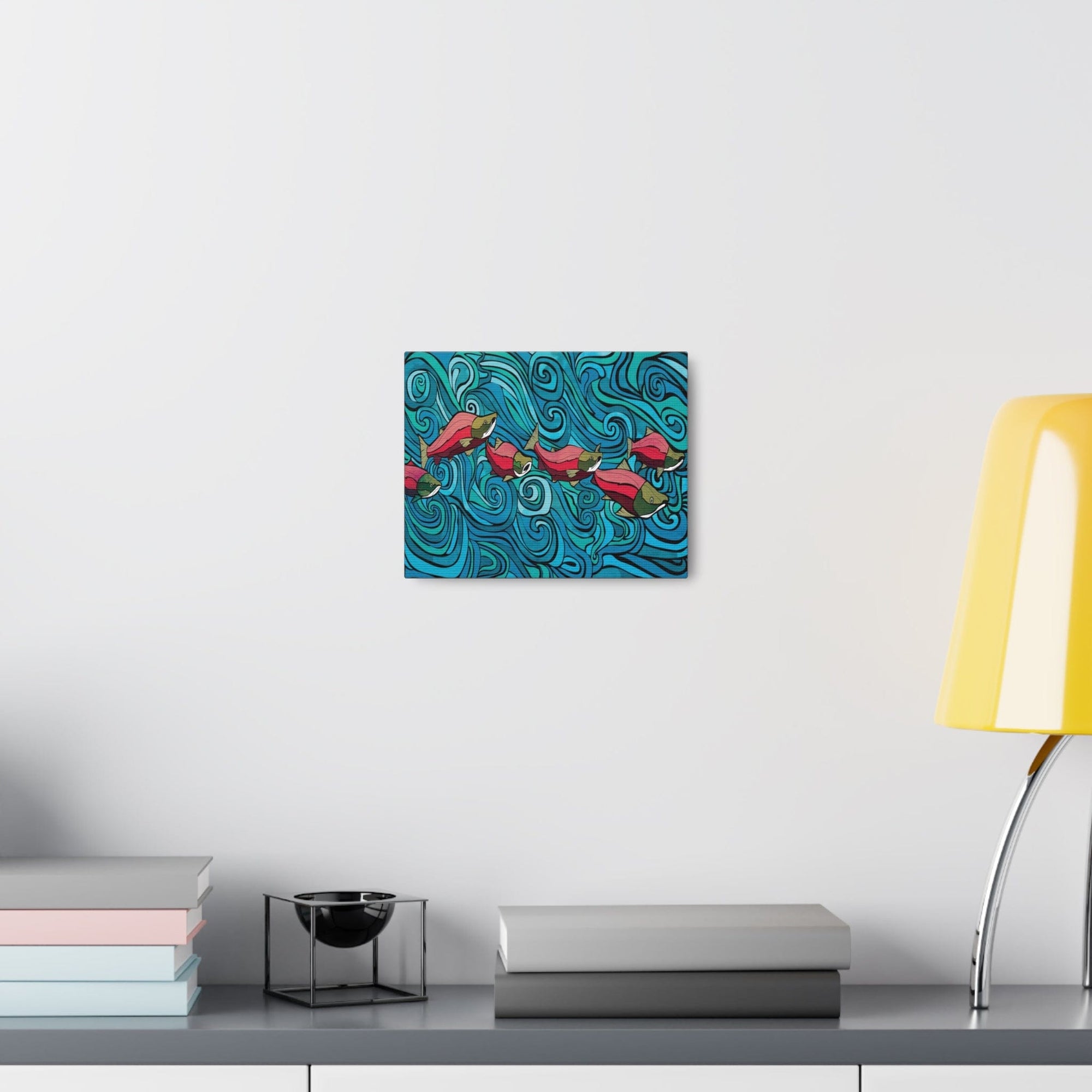 Salmon Nature Art Canvas Print - Home Office Interior Design, Serenity Canvas Art Print - Warm Decor