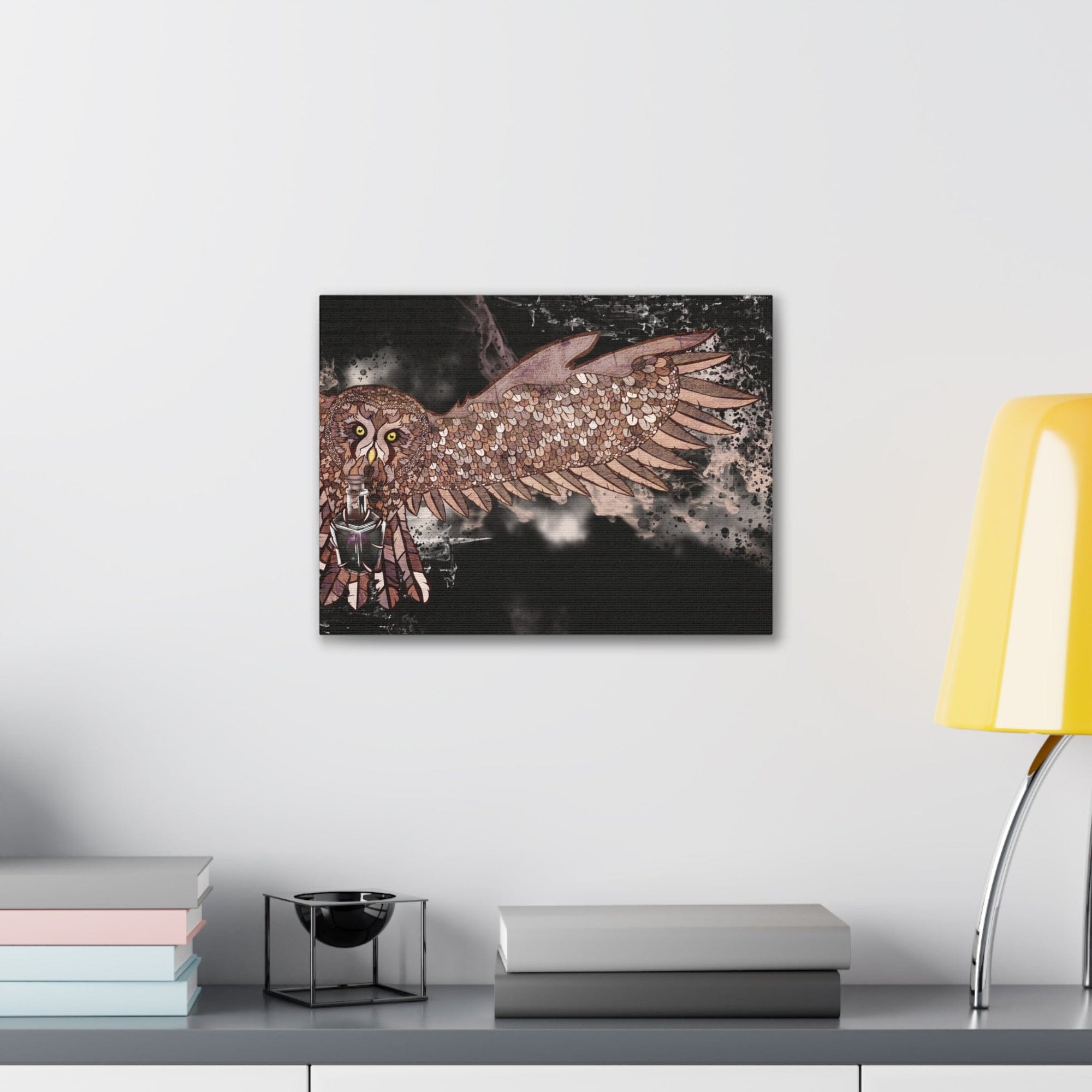 Canvas Owl Potion Print, Witchy Spiritual Art Print, Mystical canvas  print for home yoga studio office