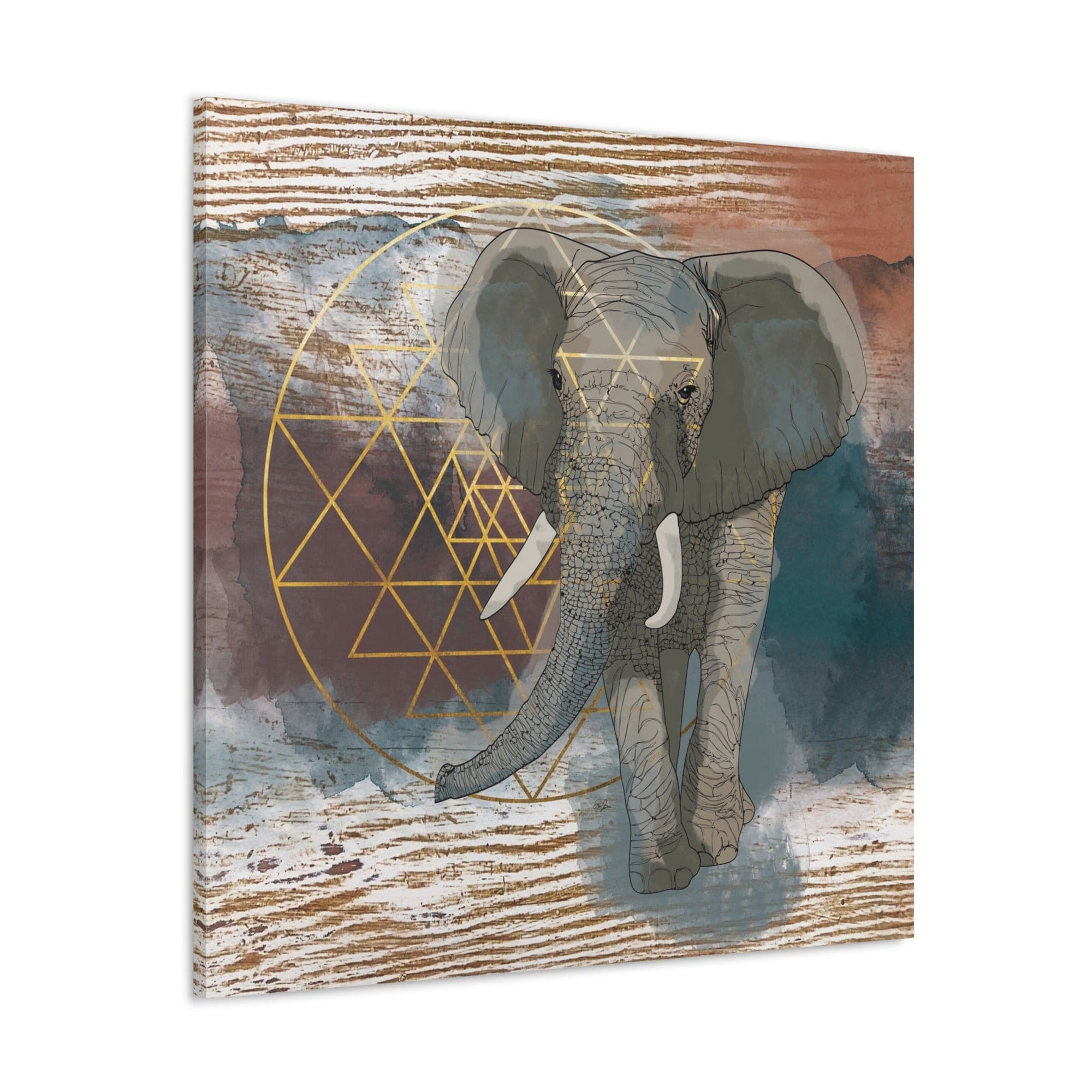 Canvas Wall Art sacred Geometry Elephant Wall Stretched Canvas Living Room Bedroom Ready to Hang