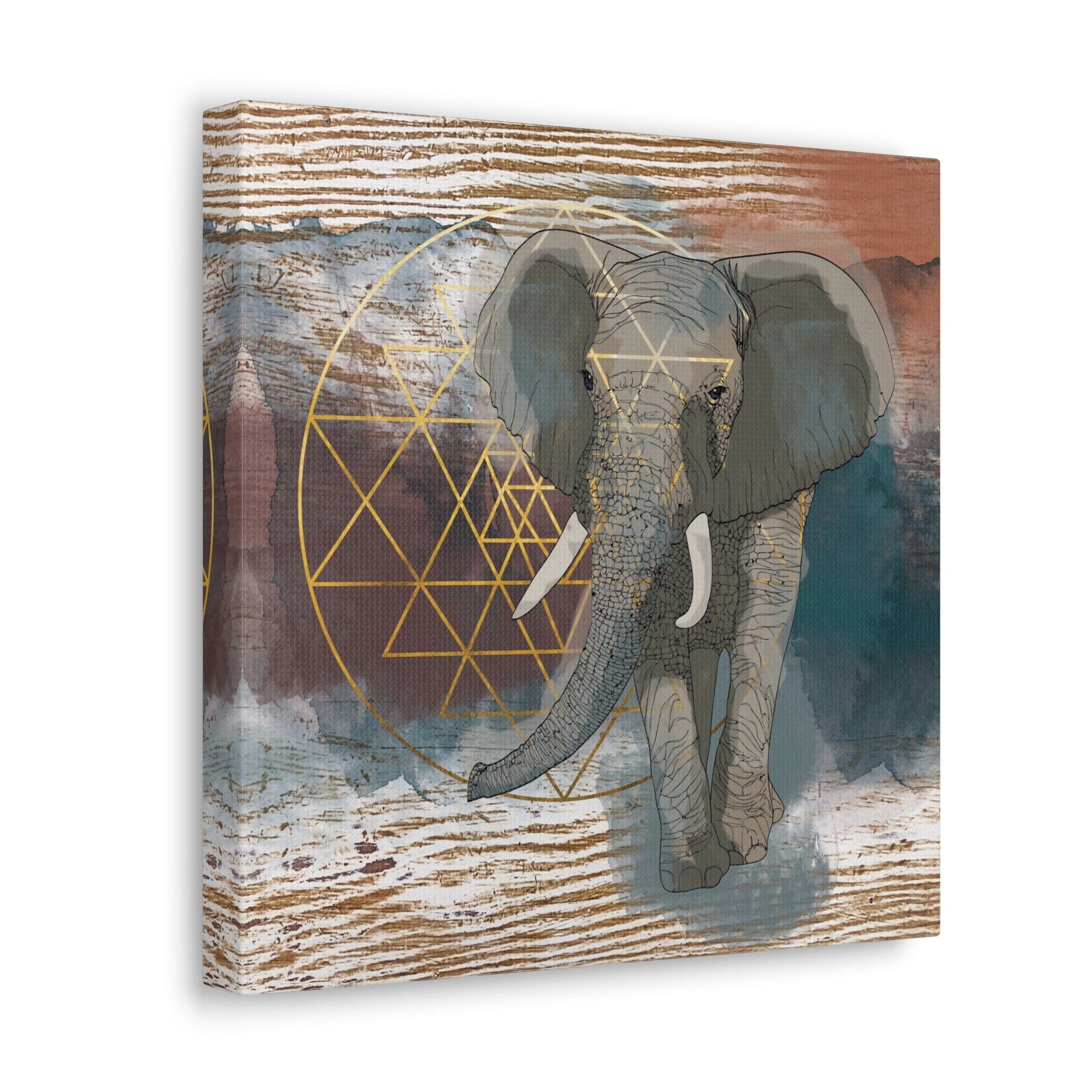 Canvas Wall Art sacred Geometry Elephant Wall Stretched Canvas Living Room Bedroom Ready to Hang