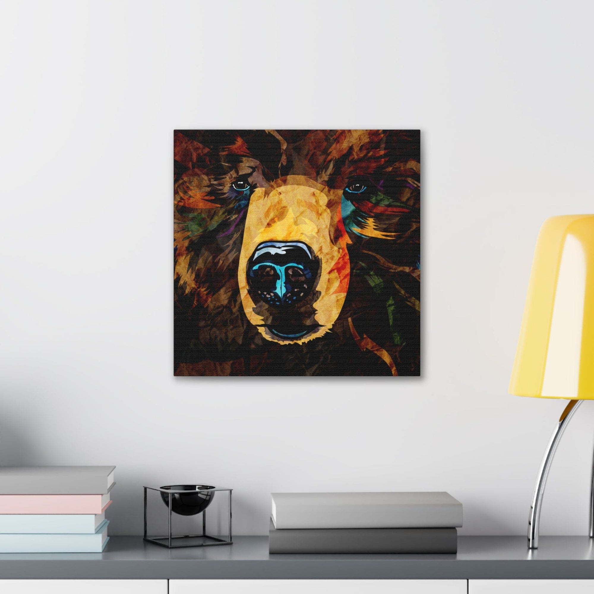 Grizzly Bear Canvas Gallery Wrap - Colorful Animal Wall Art