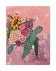 Floral Turtle Canvas Gallery Wrap - Vibrant Ocean Wall Art