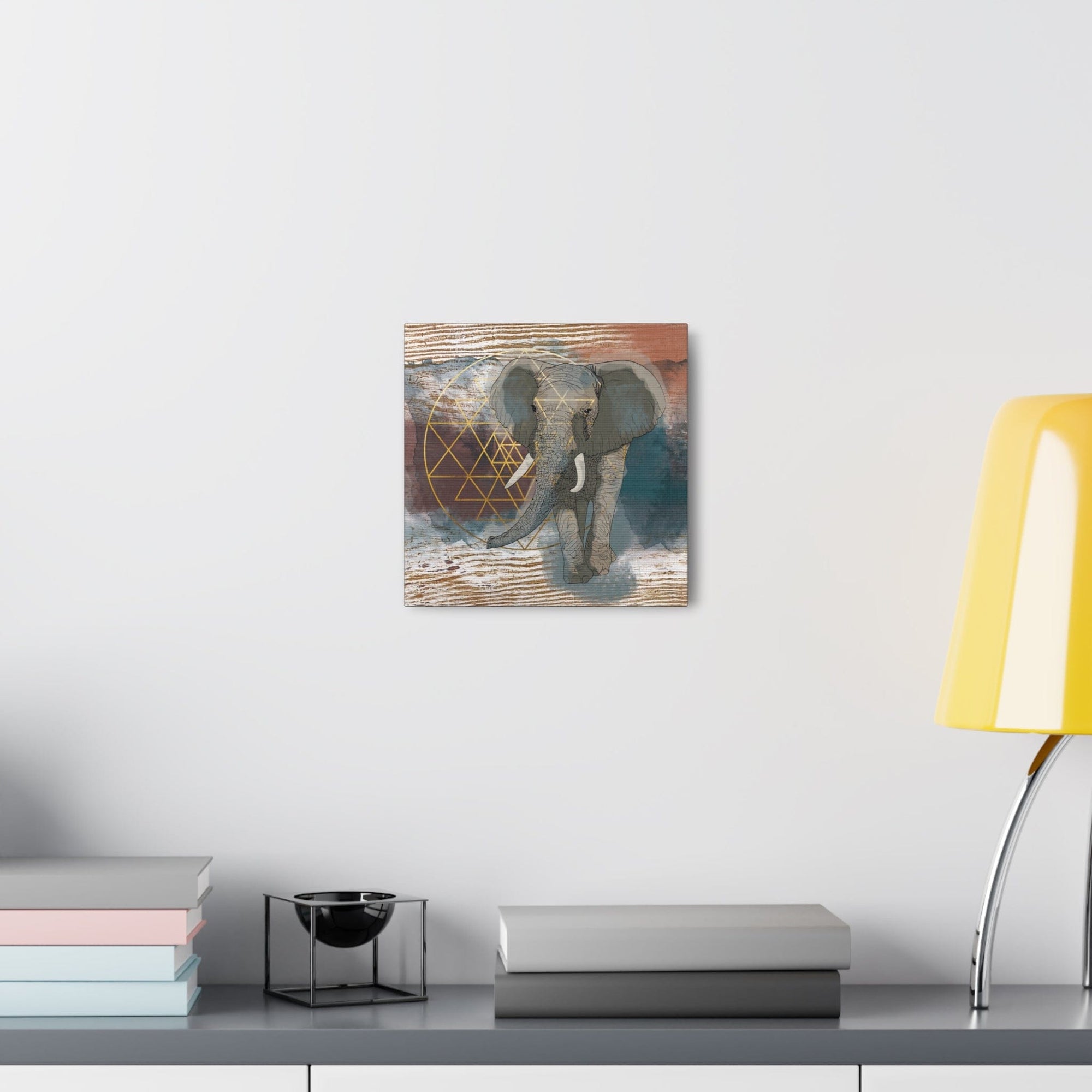 Canvas Wall Art sacred Geometry Elephant Wall Stretched Canvas Living Room Bedroom Ready to Hang