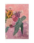 Floral Turtle Canvas Gallery Wrap - Vibrant Ocean Wall Art