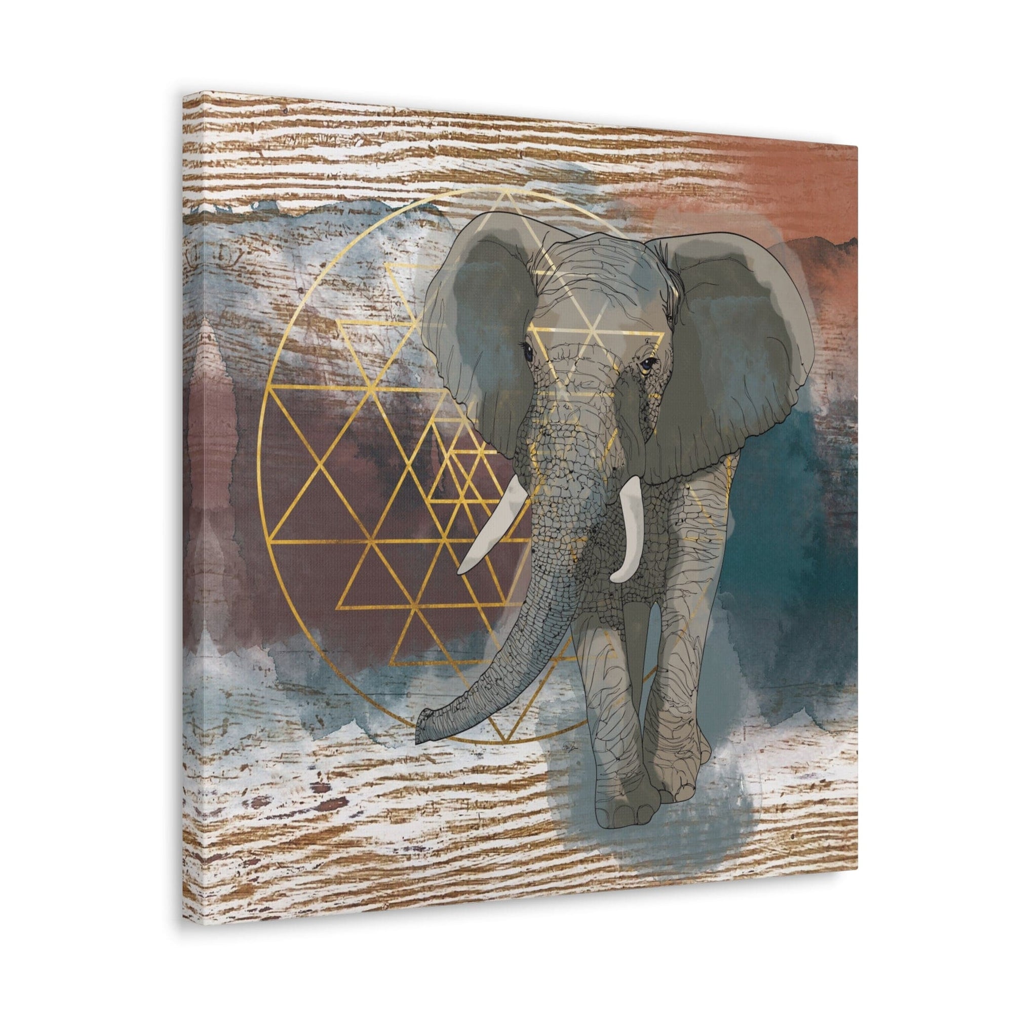 Canvas Wall Art sacred Geometry Elephant Wall Stretched Canvas Living Room Bedroom Ready to Hang