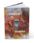 Orangutan journal matte diary, Life is Short Make it Wild, Positive Artwork notebook