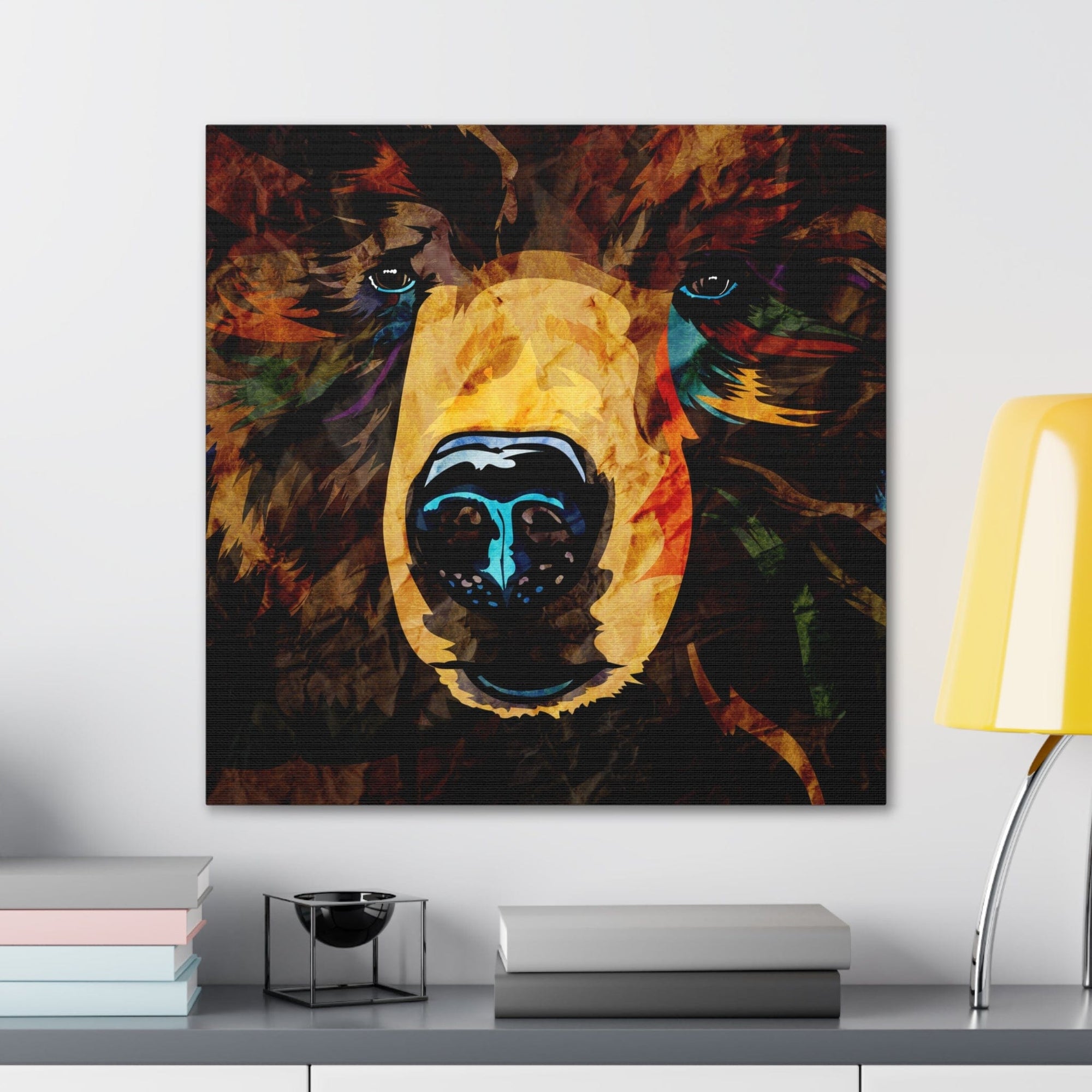 Grizzly Bear Canvas Gallery Wrap - Colorful Animal Wall Art