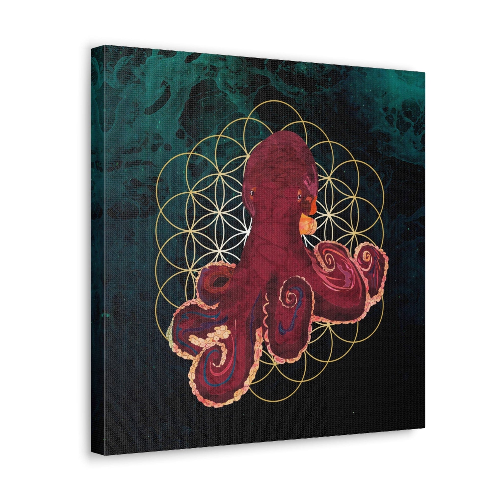 Ocean Sea Octopus, Bathroom Wall Decor, Yoga Studio Office Art, Canvas Prints Nautical  Ready to Hang