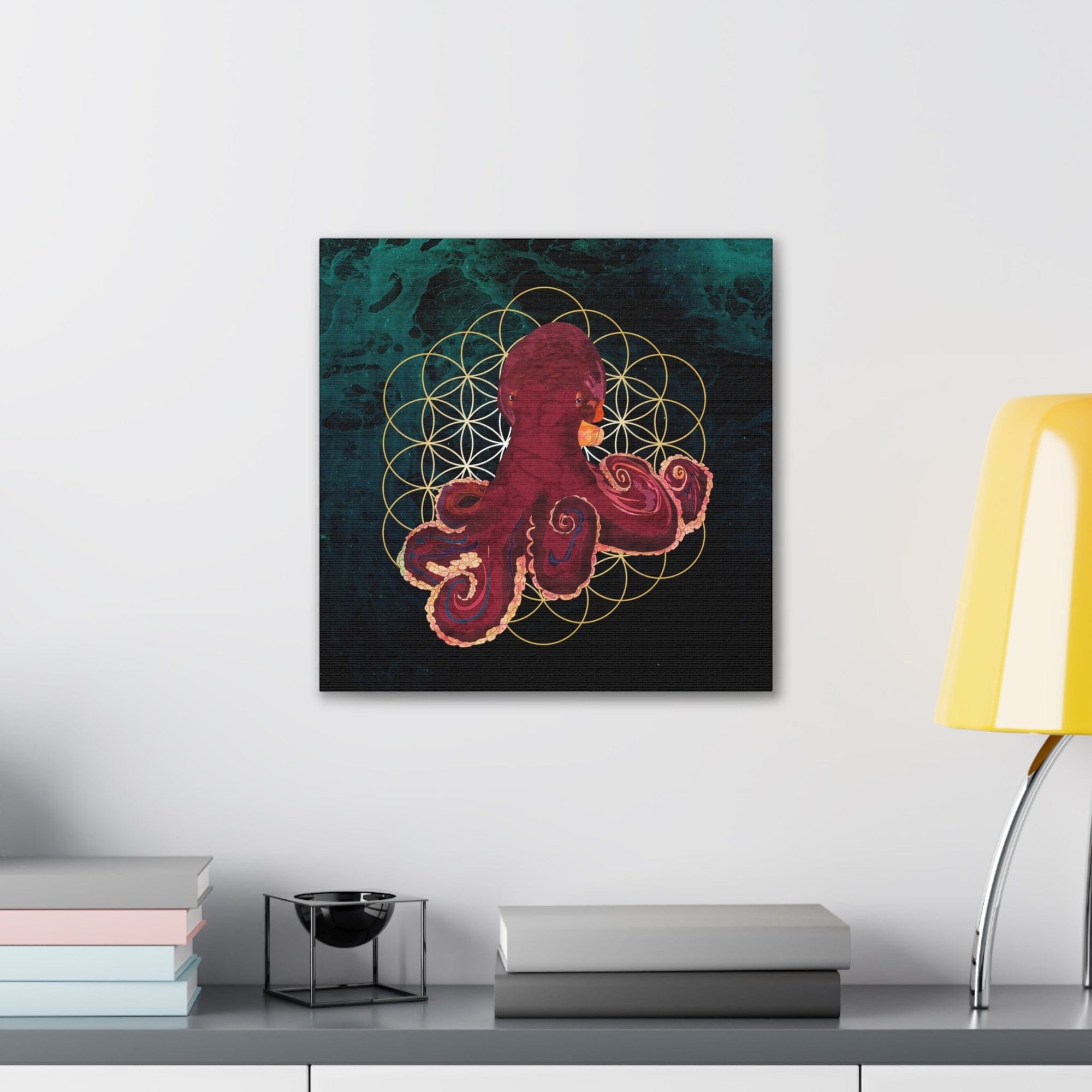 Ocean Sea Octopus, Bathroom Wall Decor, Yoga Studio Office Art, Canvas Prints Nautical  Ready to Hang