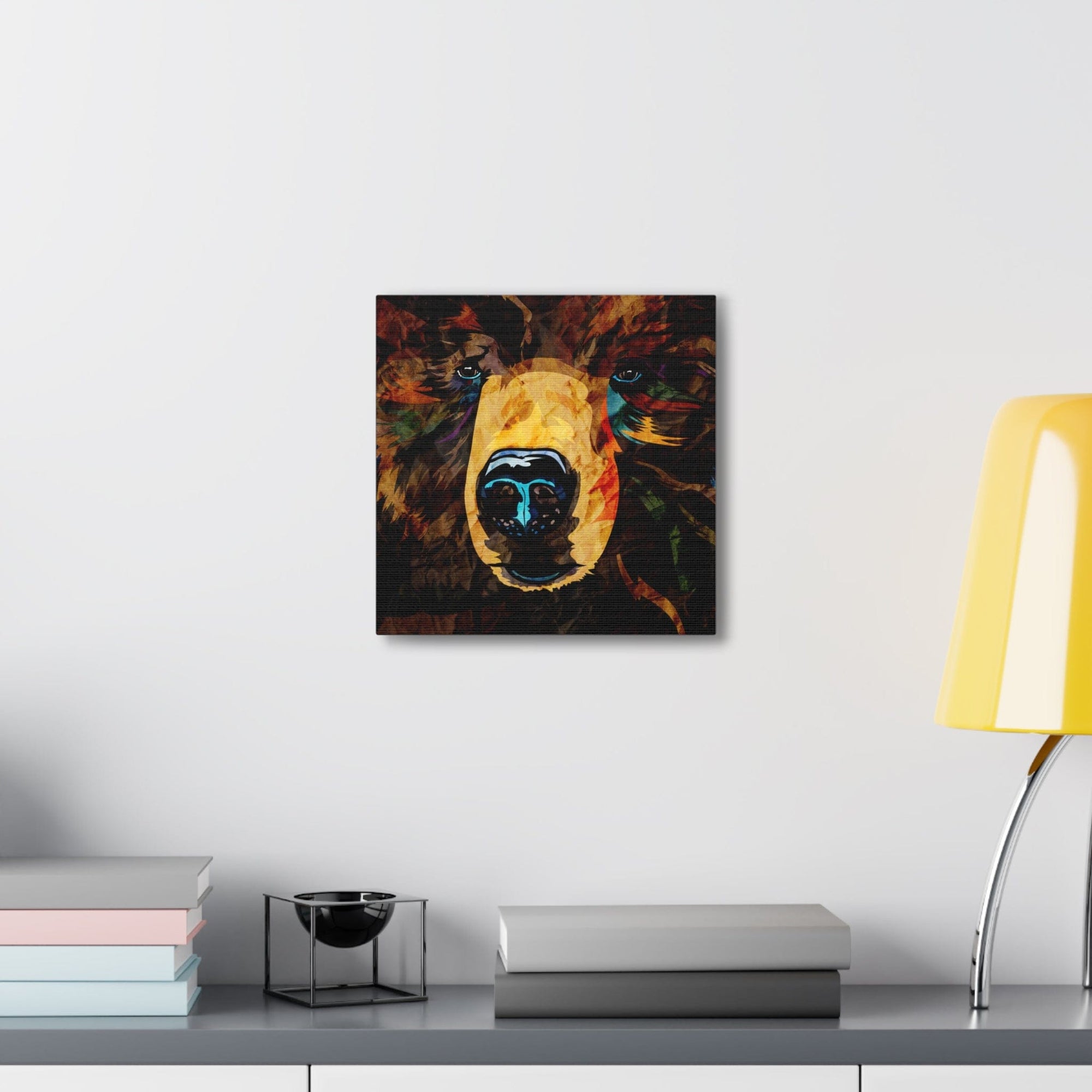 Grizzly Bear Canvas Gallery Wrap - Colorful Animal Wall Art