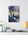 Canvas Print: Orca Sacred Geometry Watercolour Spiritual Home Decor