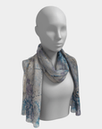 Beauty within Chaos Abstract Luxury Scarf - silk Habotai Scarf