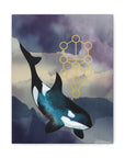 Canvas Print: Orca Sacred Geometry Watercolour Spiritual Home Decor