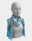 Peacock Heart Scarf Luxury Soft Silk Habotai Scarf