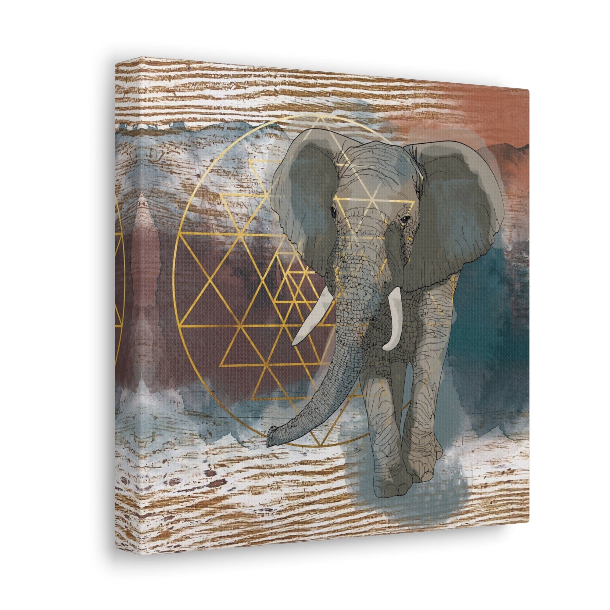 Canvas Wall Art sacred Geometry Elephant Wall Stretched Canvas Living Room Bedroom Ready to Hang