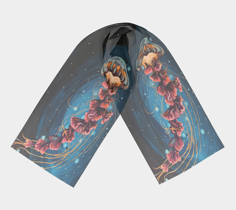 Jellyfish Art - Be Your Own light -  Limited Edition Luxury Silk Scarf