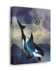 Canvas Print: Orca Sacred Geometry Watercolour Spiritual Home Decor