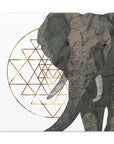 Sacred Geometry Elephant Canvas Art Print - Ready to hang spiritual artwork for yoga studio, home office