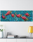 Salmon Nature Art Canvas Print - Home Office Interior Design, Serenity Canvas Art Print - Warm Decor