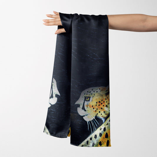 Cheetah 2 - the full face - Silk Limited Edition luxury Scarf