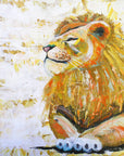 Original Art - Abstract Lion in the Sun Painting -