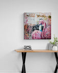 Original Art -Abstract Flamingo Painting- Let out your wild -  Wildlife Luxury Art