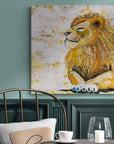 Original Art - Abstract Lion in the Sun Painting -