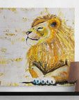 Original Art - Abstract Lion in the Sun Painting -