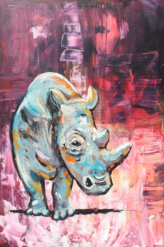 Rhino Original Painting - Strength Within - Green Animal Project